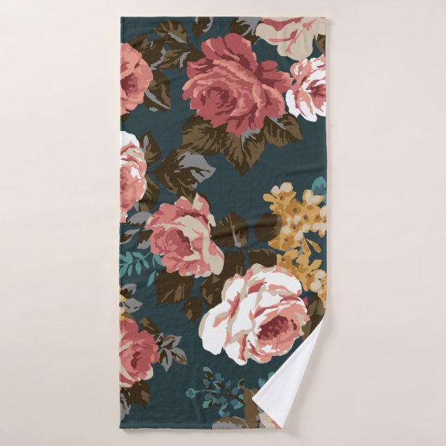 joli design de fleur illustration textile art, pat (Serviette de bain)