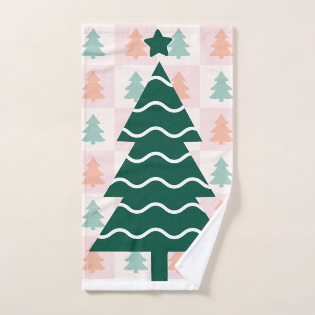  Joli design de Noël pour un sapin de Noël.  (Serviette à main)