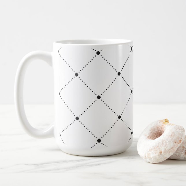 Joli design simple points noirs élégant café mug (Avec donut)