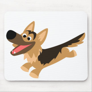 Joli dessin animé Tapis de souris berger allemand