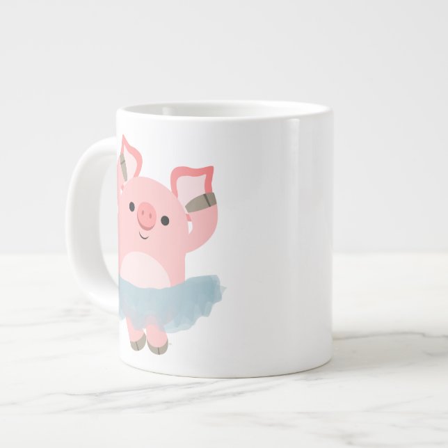 Joli dessin Ballerina Cochon Jumbo Mug (Devant gauche)