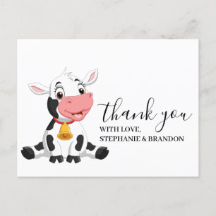 Joli dessin bébé Carte de remerciements de vache
