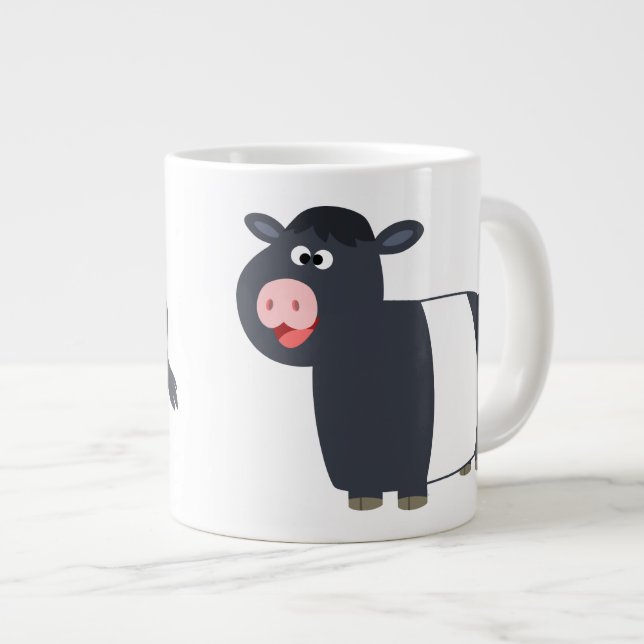 Joli Dessin Ceinturé Galloway Cow Jumbo Mug (Devant droit)