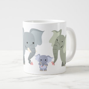 Joli dessin Elephant famille Jumbo Mug