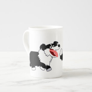 Joli Dessin Sur La Frontière Collie Bone China Mug