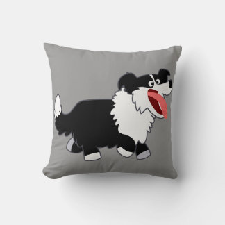 Joli dessin sur la frontière Collie Coussin