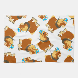 Joli Dessin Trait Breton Cheval Serviette de cuisi