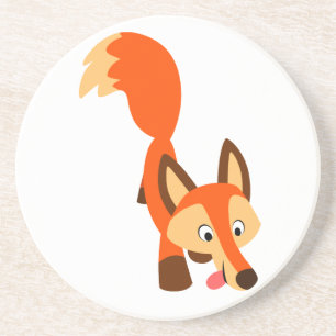 Joli Dessous de verre caricaturé curieux Fox