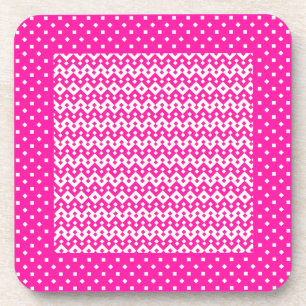 Joli Dessous de verre Carrés, Candy rose géométriq