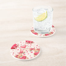 Joli dessous de verre en grès avec motif d'ours en