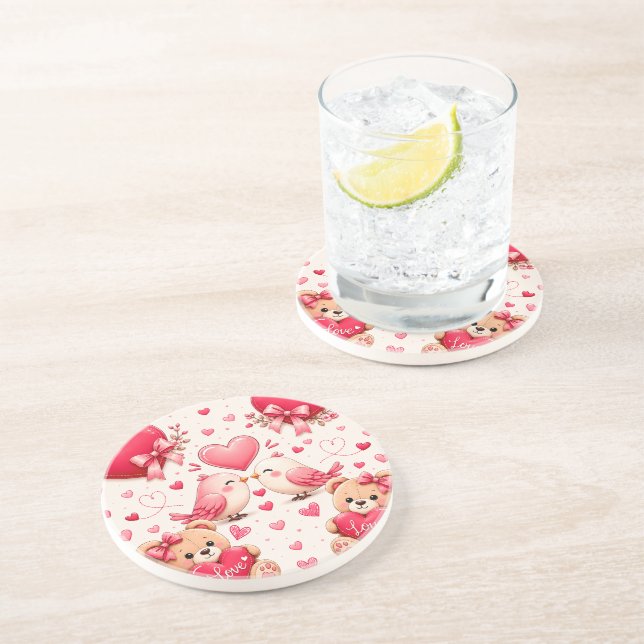Joli dessous de verre en grès avec motif d'ours en (Côté)