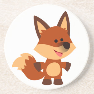 Joli Dessous de verre Innocent Cartoon Fox