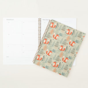 Joli Doodle Fox Forest Motif de bois