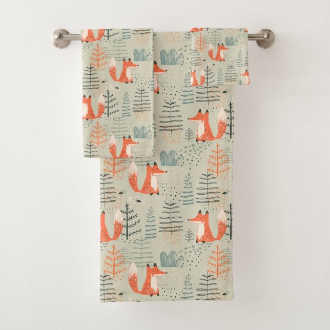 Joli Doodle Fox Forest Motif de bois (En situation)