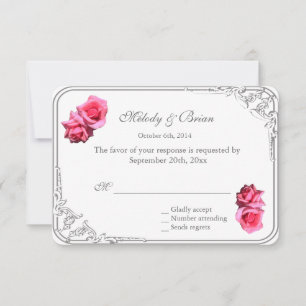 joli double rose rose chaud fleurs RSVP mariage