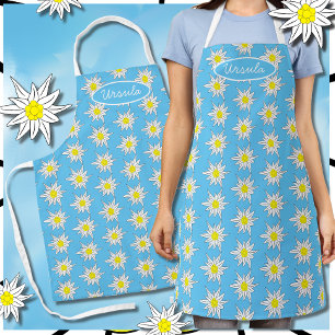 Joli Edelweiss Motif bleu clair tablier