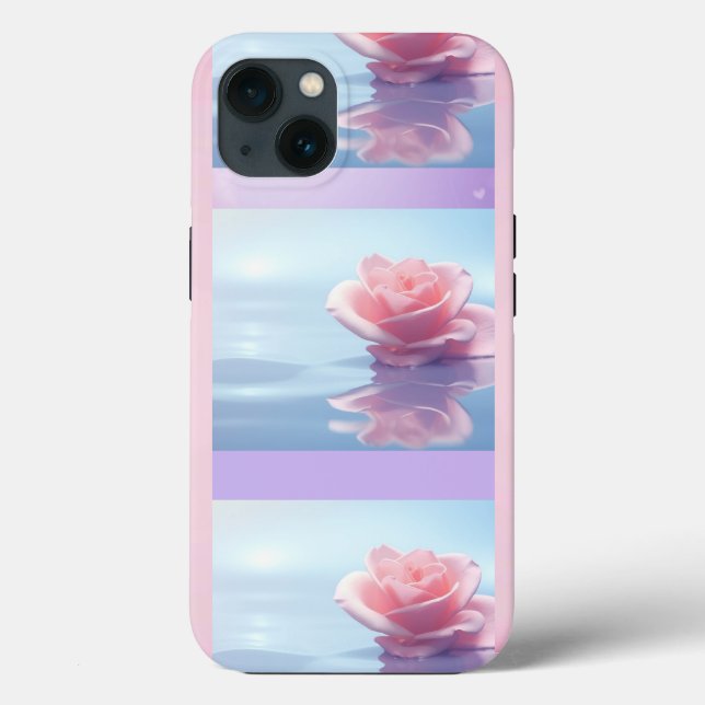 Joli élégant rose Roses iPhone 13 Coque (Verso)
