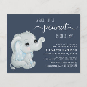 Joli éléphant bébé garçon douche Invitation