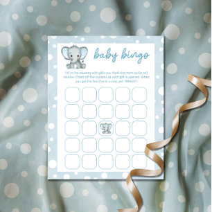 Joli Elephant bleu bébé jeu de bingo