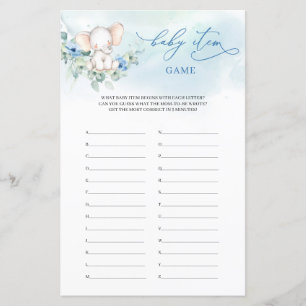 Joli éléphant bleu fleurs verdure Baby Item Jeu