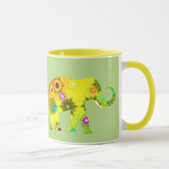 Joli Eléphants Colorés Coffee Mug (Droite)