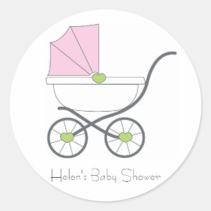 Joli en baby shower rose préférez les autocollants