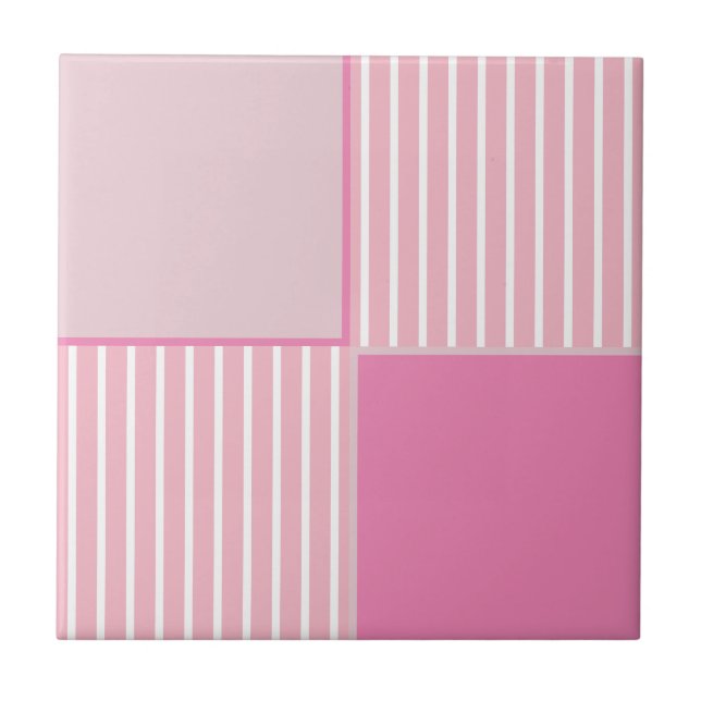 Joli en carreaux et rayures rose tuile (Devant)