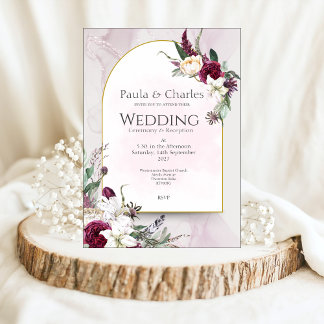 Joli en Faire-part de mariage rose