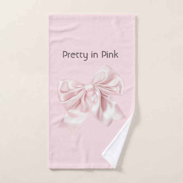 Joli en noeud rose (Serviette à main)
