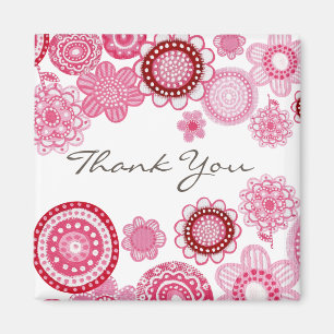 Joli en rose Magnet de remerciement pour cadeau de
