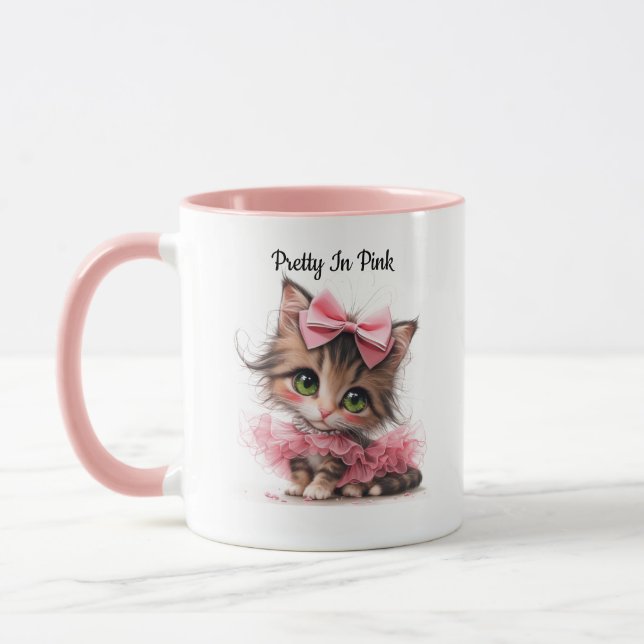 Joli en rose. – Mug chaton (Gauche)