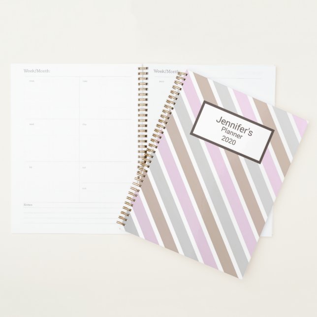 Joli en rose rayé design (Devant avec enveloppe)