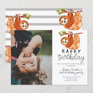 Joli enfant paresseux invitation photo