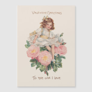 Joli enfant Vintage, Roses et Valentine Salutation