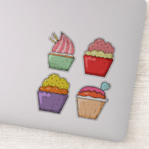 Joli ensemble de 4 Stickers Ordinateur Portable