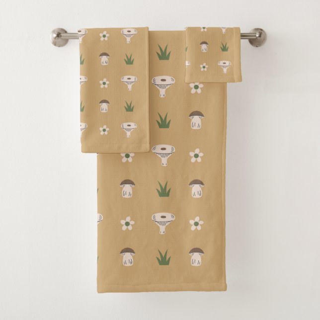 Joli ensemble de serviettes de bain Motif de champ (En situation)