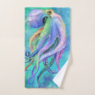 Joli ensemble de serviettes de bain octopus couleu