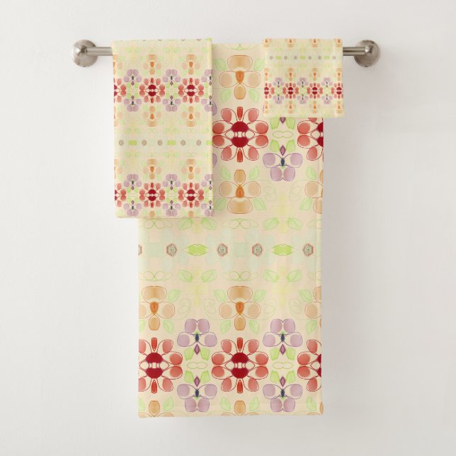 Joli Ensemble De Serviettes De Bain Pastel (En situation)