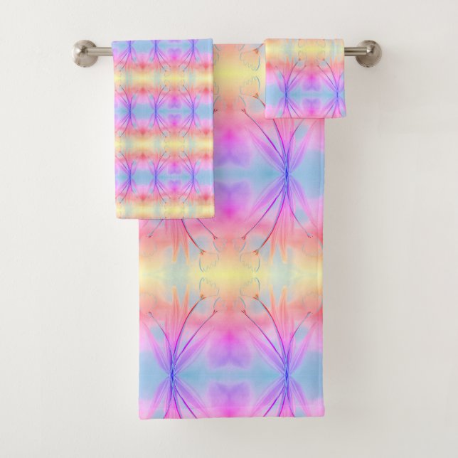 Joli ensemble de serviettes de toilette Tulip (En situation)