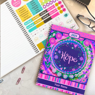 Joli espoir floral joyeux Purple Inspirivé