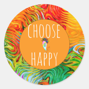 Joli et coloré Choisir Happy Sticker
