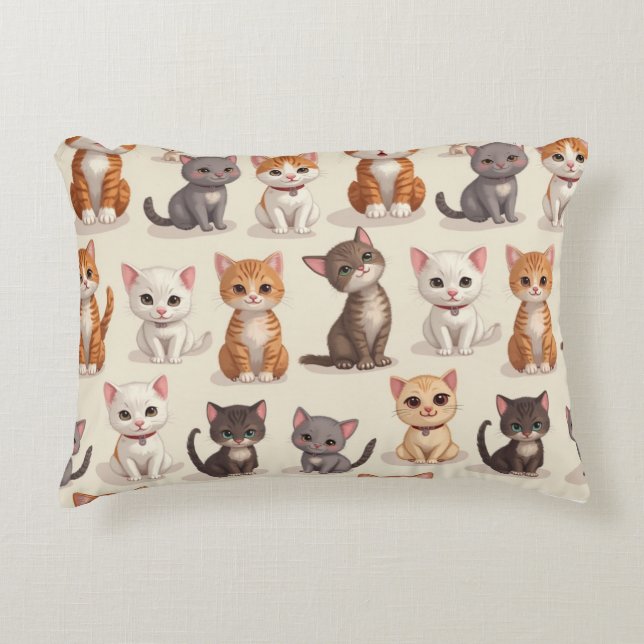 Joli et mignon chaton coussin (Devant)