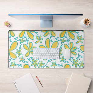 Joli été motif de fleurs jaune et turquoise