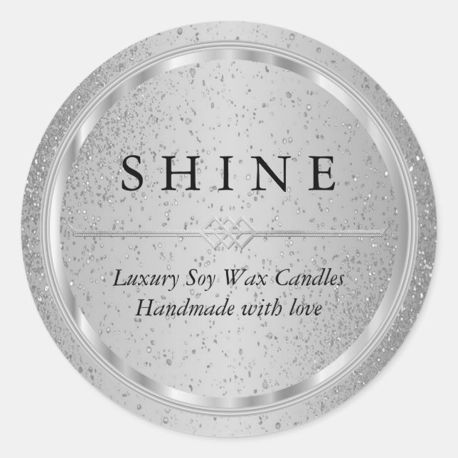 Joli Étiquettes d'argent et de Parties scintillant (Devant)