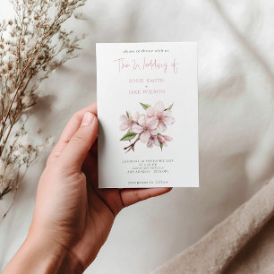 Joli faire-part de mariage de fleurs de cerisier