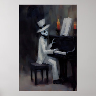 Joli fantôme au piano Dark Academia, impressions d