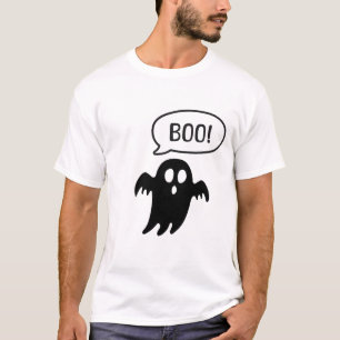 Joli Fantôme Disant "BOO!" – T-Shirt Drôle d'Hallo