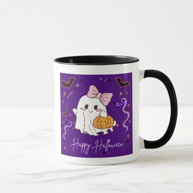 joli fantôme Joyeux Halloween tasse aquarelle viol (Droite)