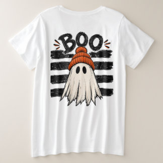 Joli Fantôme Orange Bonnet Femme T-Shirt Halloween