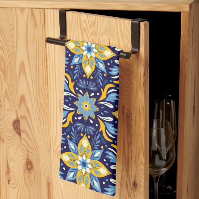 Joli Festif Noël Motif serviette de cuisine (Pliage en tiers)